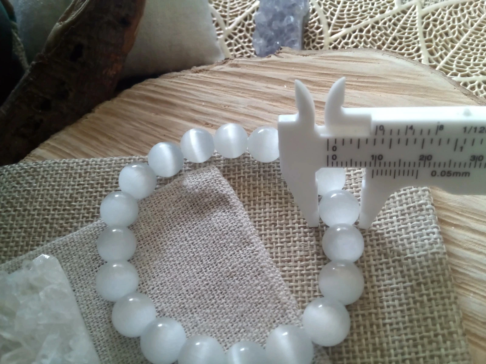 Bracelet en pierres naturelles de sélénite – photo 2